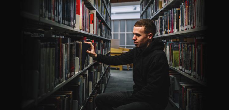 Student studying in McClay