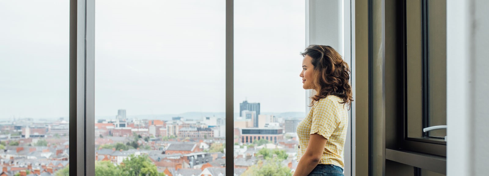 Student in the Wellbeing Room in the Main Site Tower