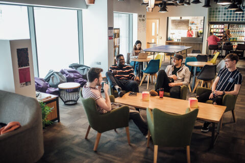 Students sitting together in accommodation