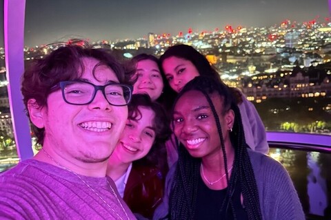 Students together in London Eye