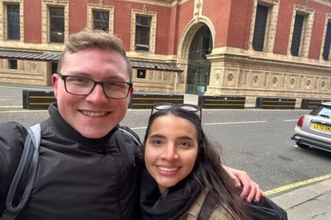 Students outside Royal Albert Hall