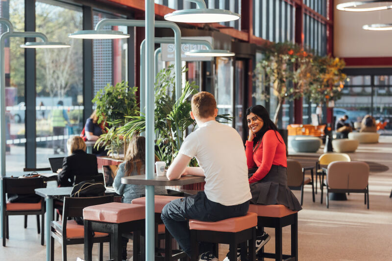 Students sitting together in Social Cafe