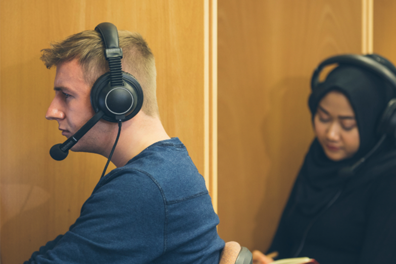 Students translating