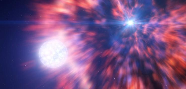 A supernova event in space