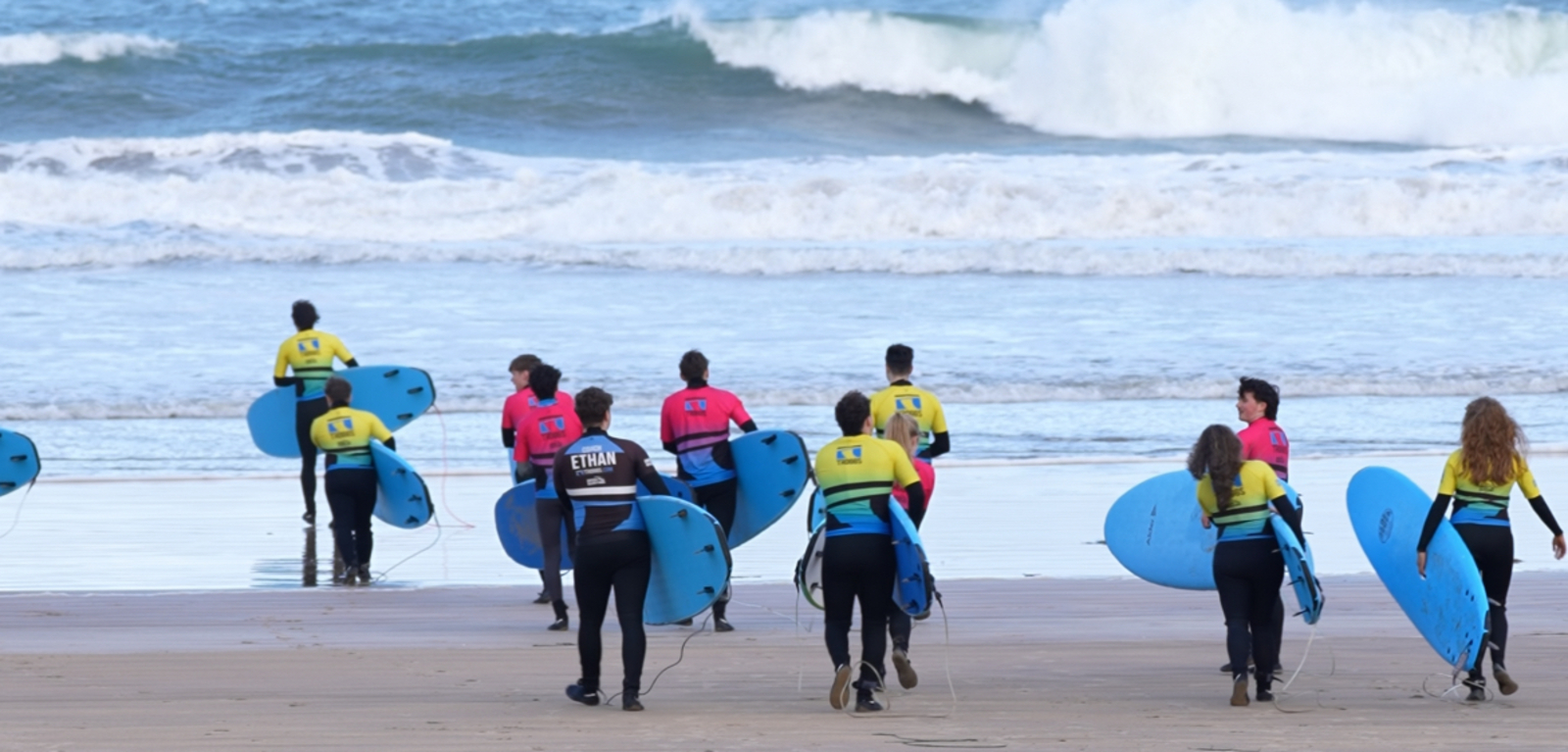 QUB Surf Club on the beach