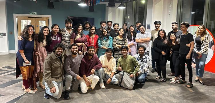 Group of students celebrate Tamil New Year at Elms BT1