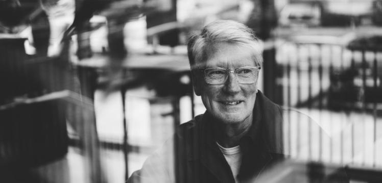 Black and white picture of a man