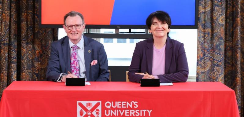 Two people at a table