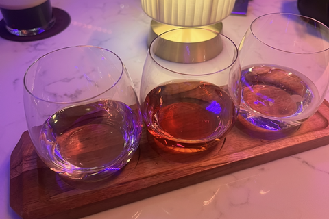 Wine flight in the Watson bar