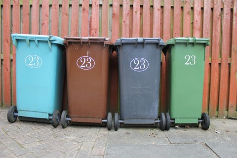 Four wheelie bins