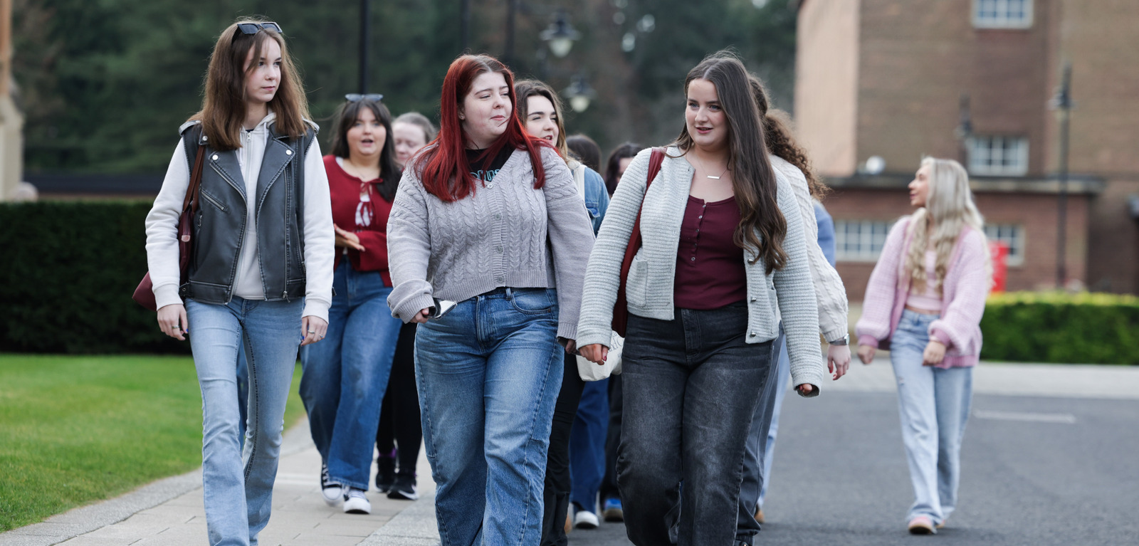 WTG society walking past the Lanyon