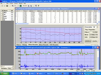 Sample screenshot of the software for eng-genes modelling