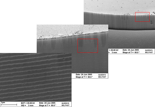 SEM image of ICP etched side wall