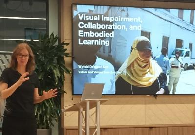 Person giving presentation