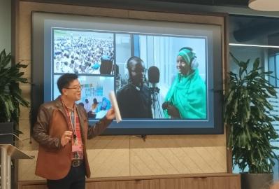 Person giving presentation