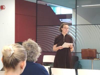 Person giving presentation