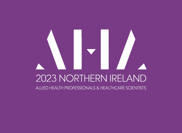 A purple rectangle including white font that says 'NI Allied Health Professionals & Healthcare Scientists'.