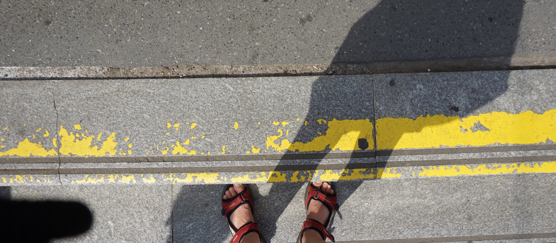 feet on a road