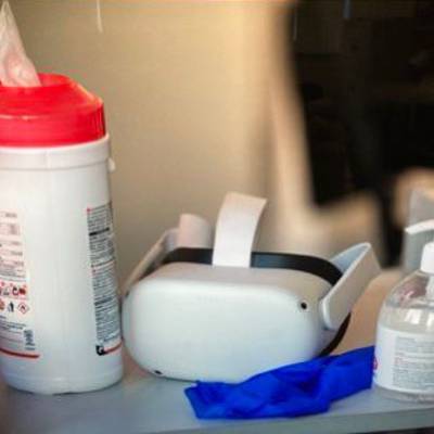 sanitisers and VR equipment