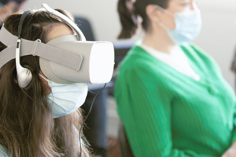 students wearing VR tech