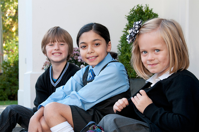 group of children from different schools