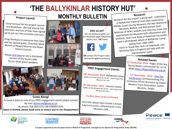 2018-10-24 # The Ballykinlar History Hut Monthly Bulletin October