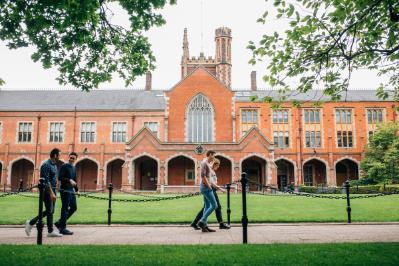 People walking in the Quad