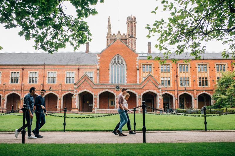 People walking in the Quad