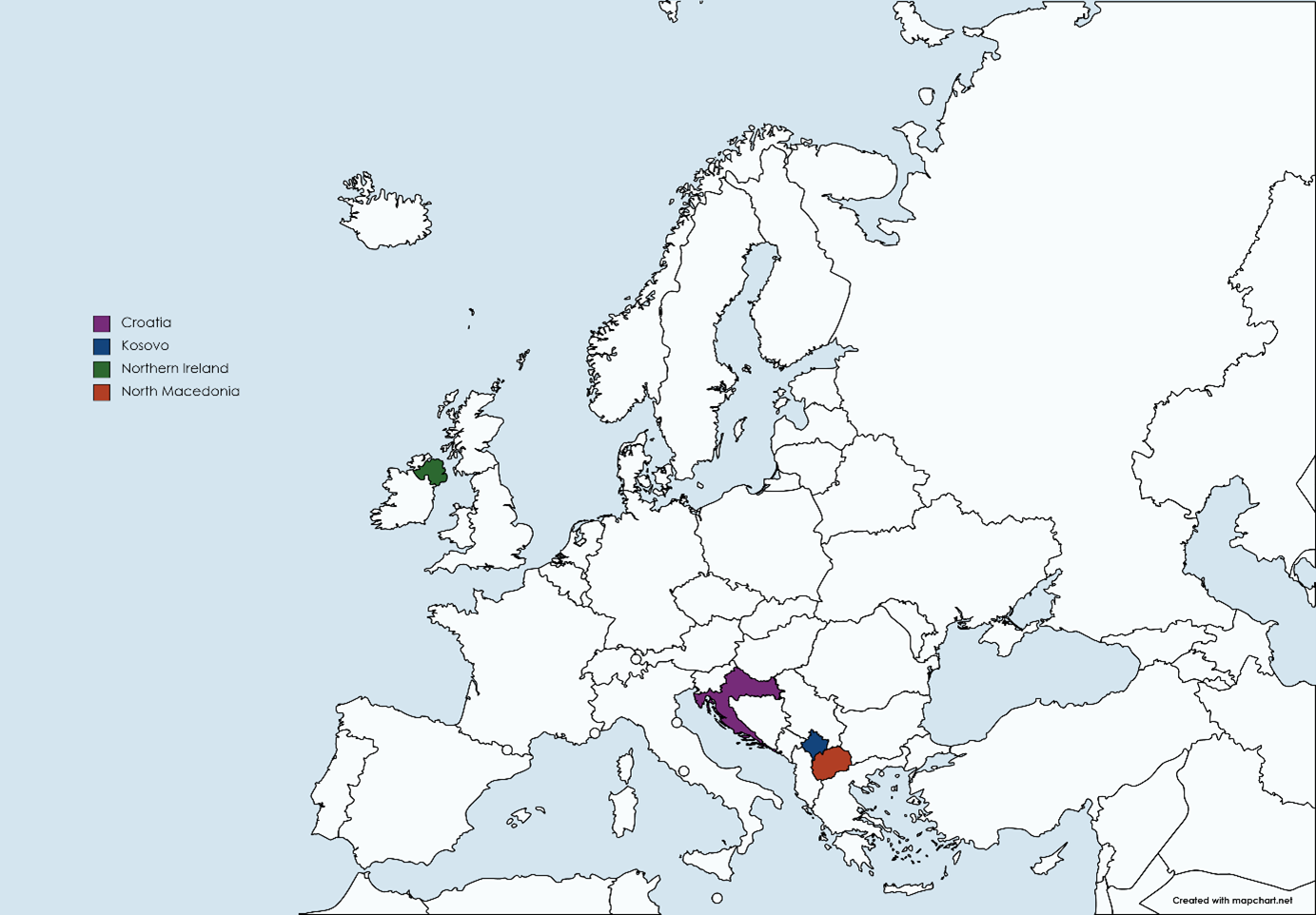 map of 4 countries