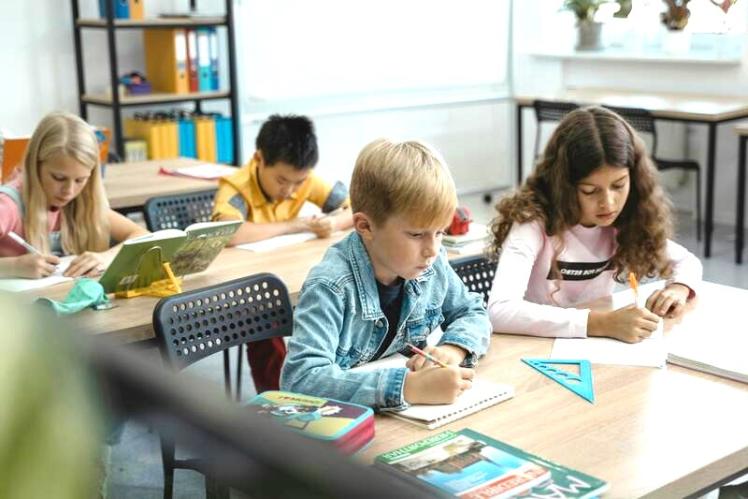 Group of children in classroom setting
