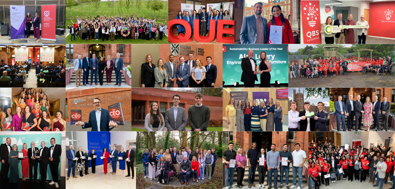 A collage showcasing a reflection on 2025 from QBS