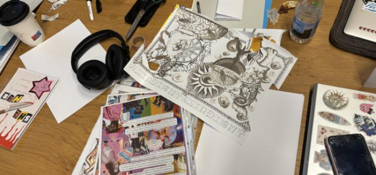 magazine cut outs and stationery