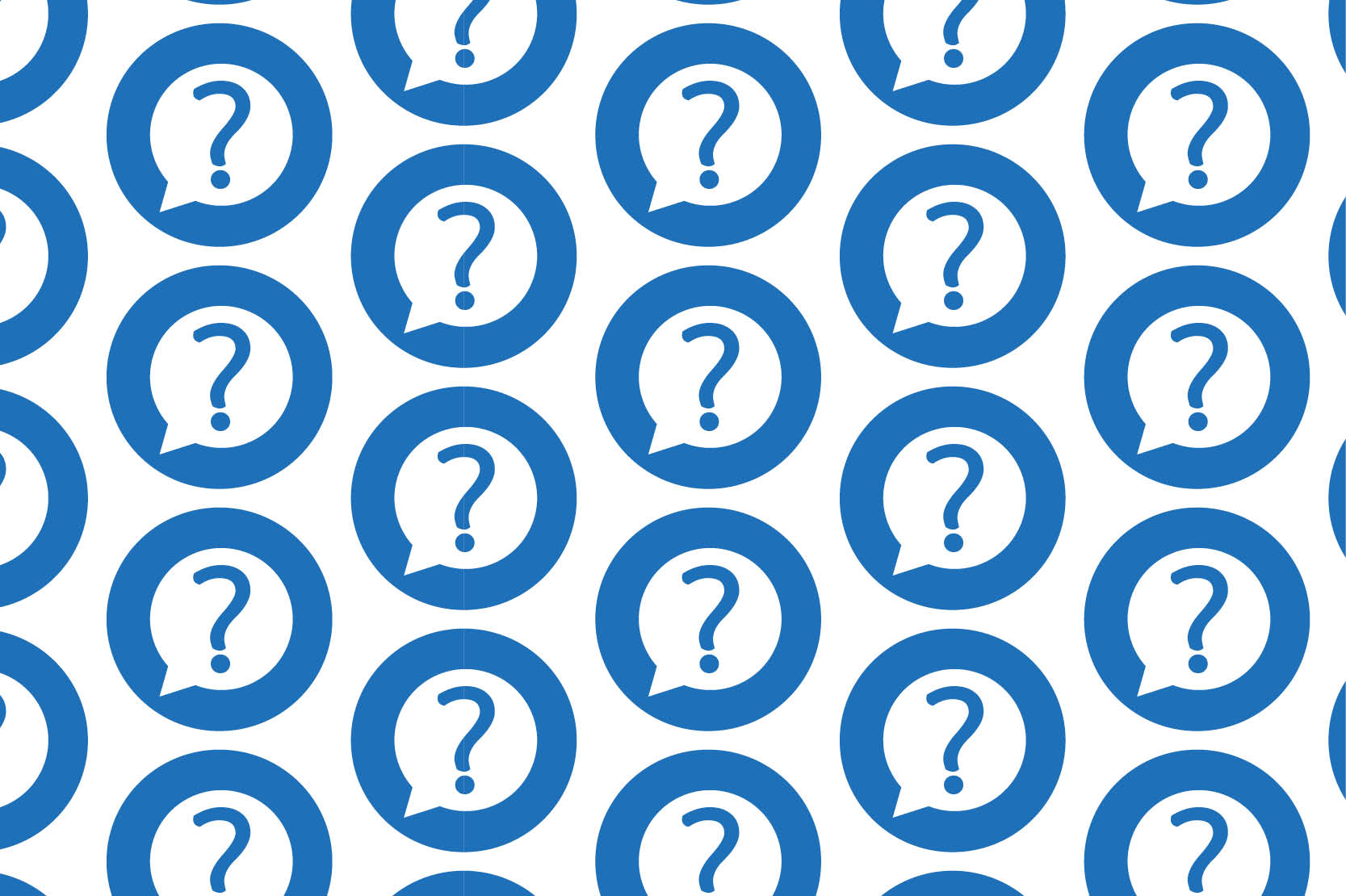 An illustration containing a repeating pattern of question marks