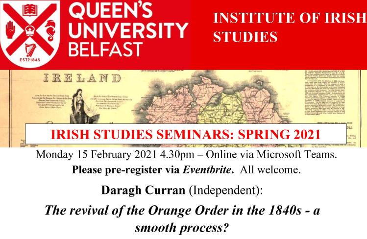 Irish Studies Seminar 15 Feb 2021