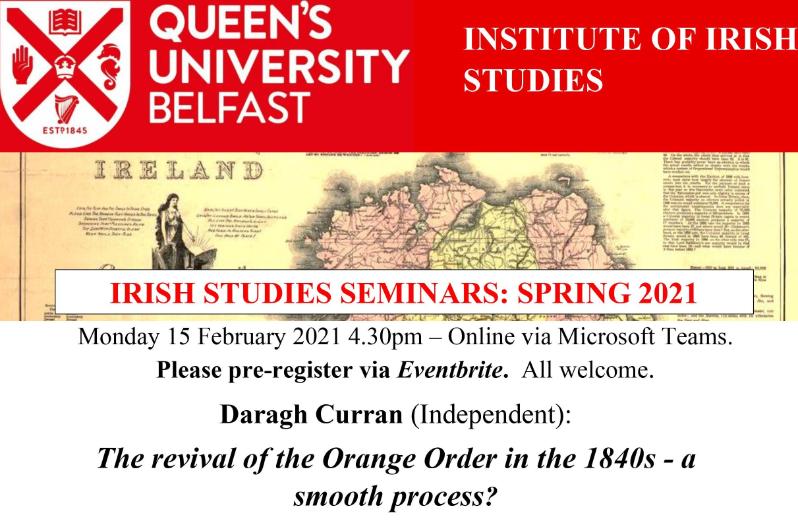 Irish Studies Seminar 15 Feb 2021