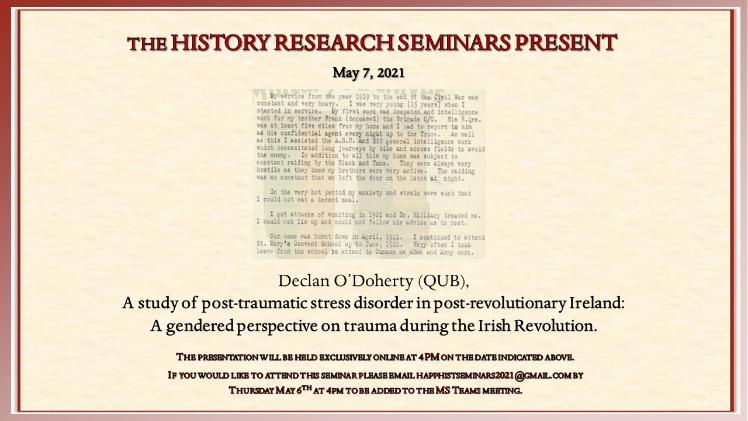 History Research Seminar 7 May 2021