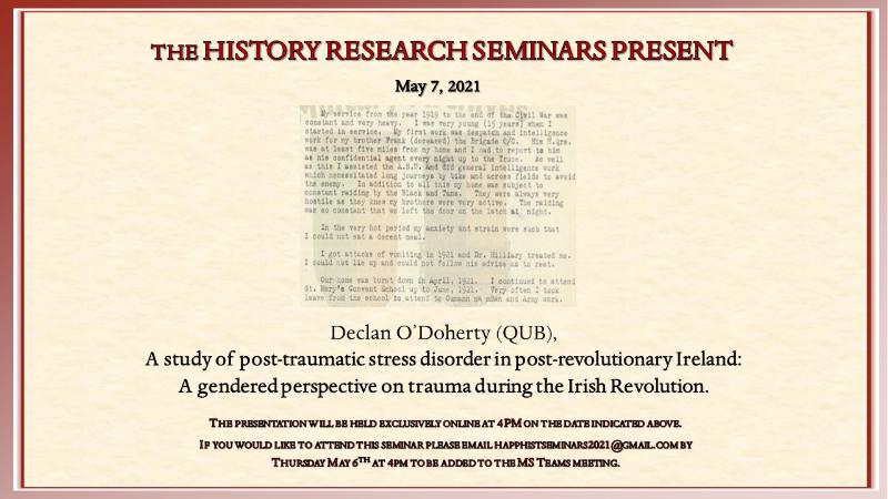 History Research Seminar 7 May 2021