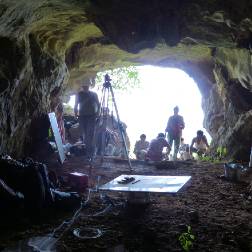 Excavations in Thung Binh cave