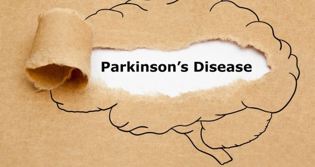 A brain with the word Parkinsons on it