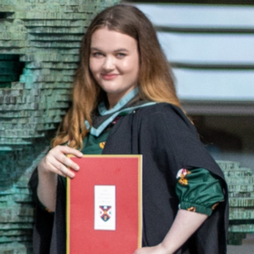 A female student on graduation day