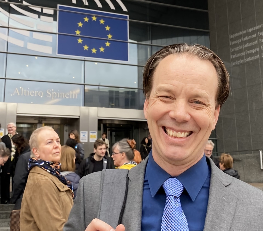 Professor Kevin Vowles at the European Parliament