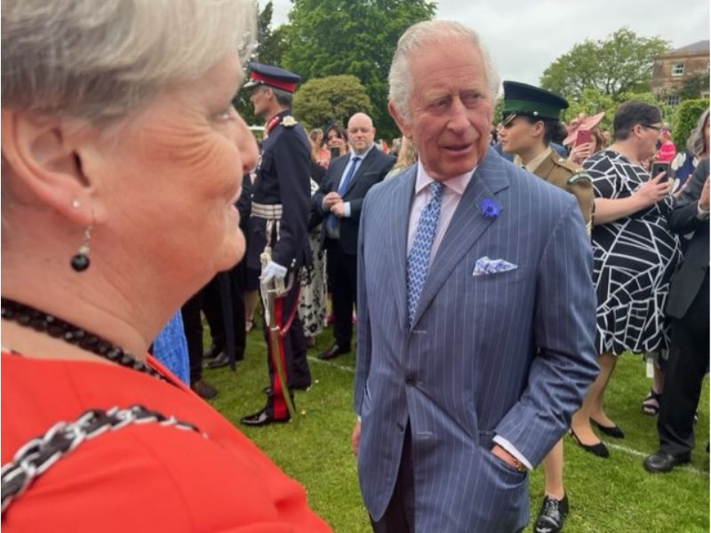 Lyn Crawford from the School of Nursing and Midwifery meets King Charles the third.