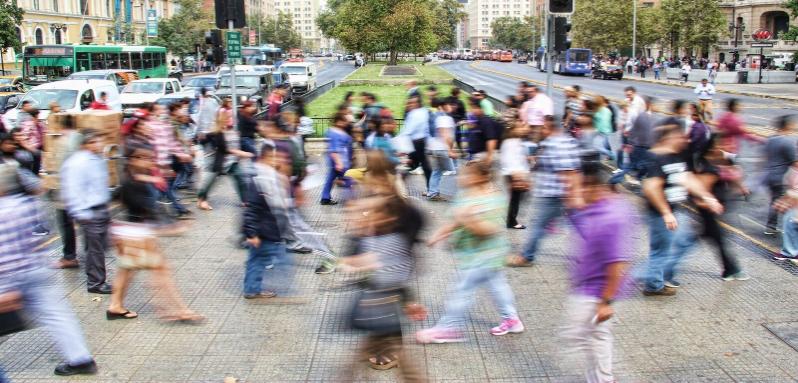 Timelapse of people walking in the street