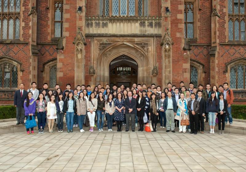 Chinese students at front of Queen's