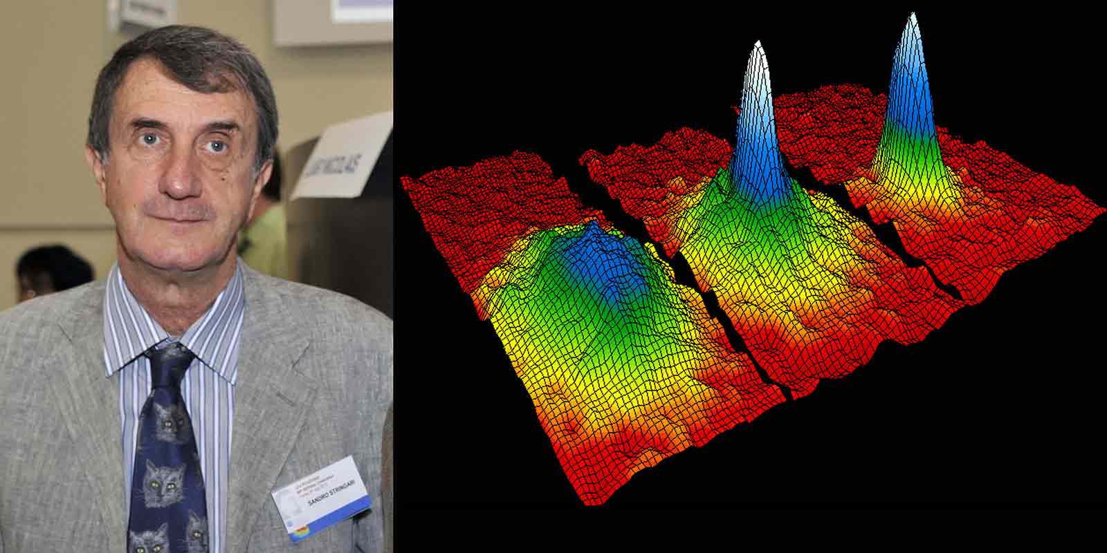 2016 Bates Lectures imProf Sandro Stringari next to a series of wave patternsage