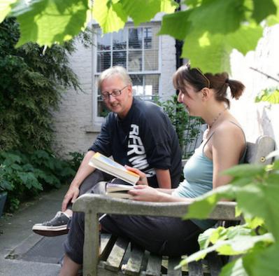 reading outside