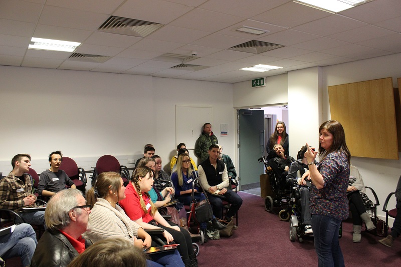 Sarc Programme, woman talking to group