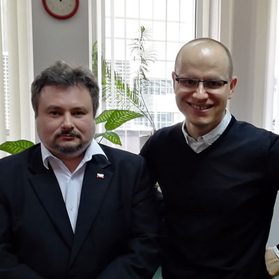 Mr Marek Niechciał, the current President of the Polish Competition Agency with Dr Marek Martyniszyn during a research interview in April 2018