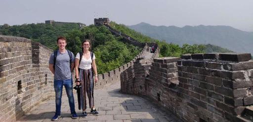 Emily Byrne and Robert Boyd visit the Great Wall during their COIL-8 trip to Beijing