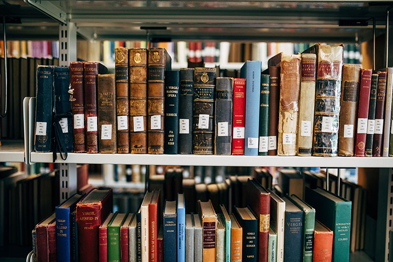 in the library